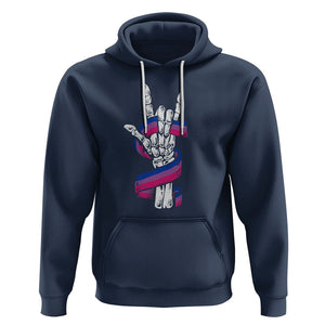 Pansexual Pride Hoodie Skeleton Rock Hand LGBTQ Pans Flag TS09 Navy Printyourwear