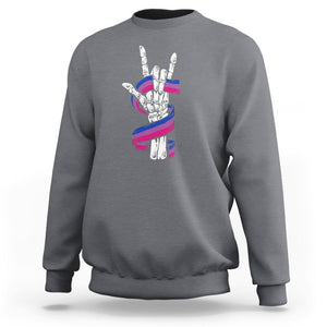 Pansexual Pride Sweatshirt Skeleton Rock Hand LGBTQ Pans Flag TS09 Charcoal Printyourwear