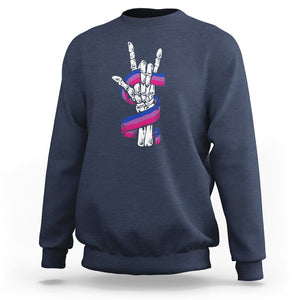 Pansexual Pride Sweatshirt Skeleton Rock Hand LGBTQ Pans Flag TS09 Navy Printyourwear