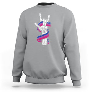 Pansexual Pride Sweatshirt Skeleton Rock Hand LGBTQ Pans Flag TS09 Sport Gray Printyourwear