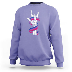 Pansexual Pride Sweatshirt Skeleton Rock Hand LGBTQ Pans Flag TS09 Violet Printyourwear