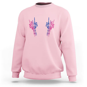 Pansexual Pride Sweatshirt Skeleton Rock Hand LGBTQ Pans Flag TS09 Light Pink Printyourwear