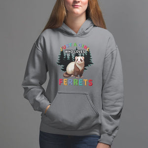 Just A Girl Who Loves Ferrets Cute Hoodie TS09 Charcoal Printyourwear