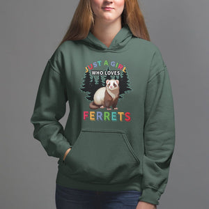 Just A Girl Who Loves Ferrets Cute Hoodie TS09 Dark Forest Green Printyourwear