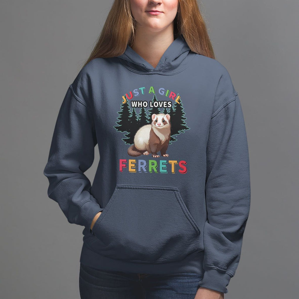 Just A Girl Who Loves Ferrets Cute Hoodie TS09 Navy Printyourwear