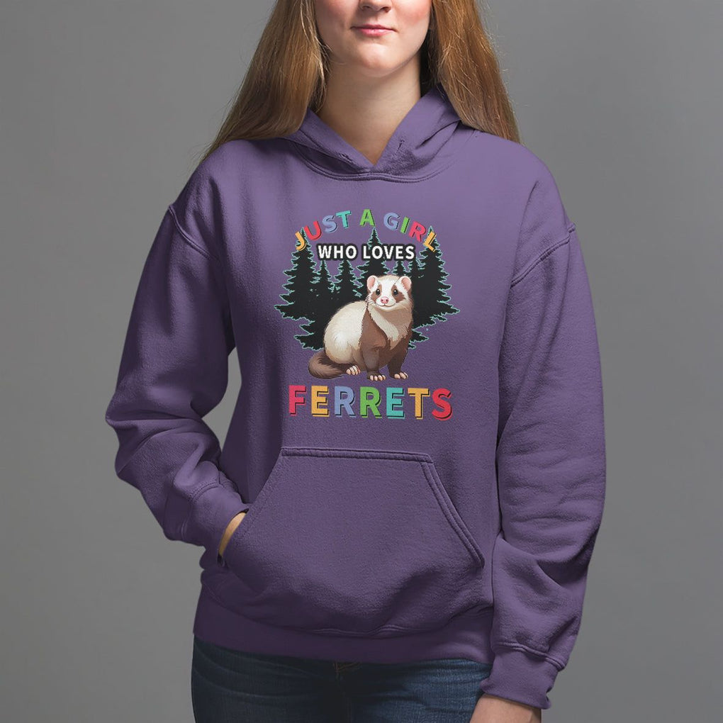 Just A Girl Who Loves Ferrets Cute Hoodie TS09 Purple Printyourwear