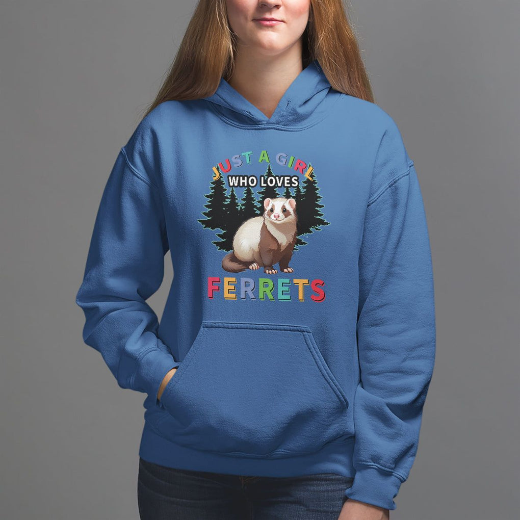 Just A Girl Who Loves Ferrets Cute Hoodie TS09 Royal Blue Printyourwear