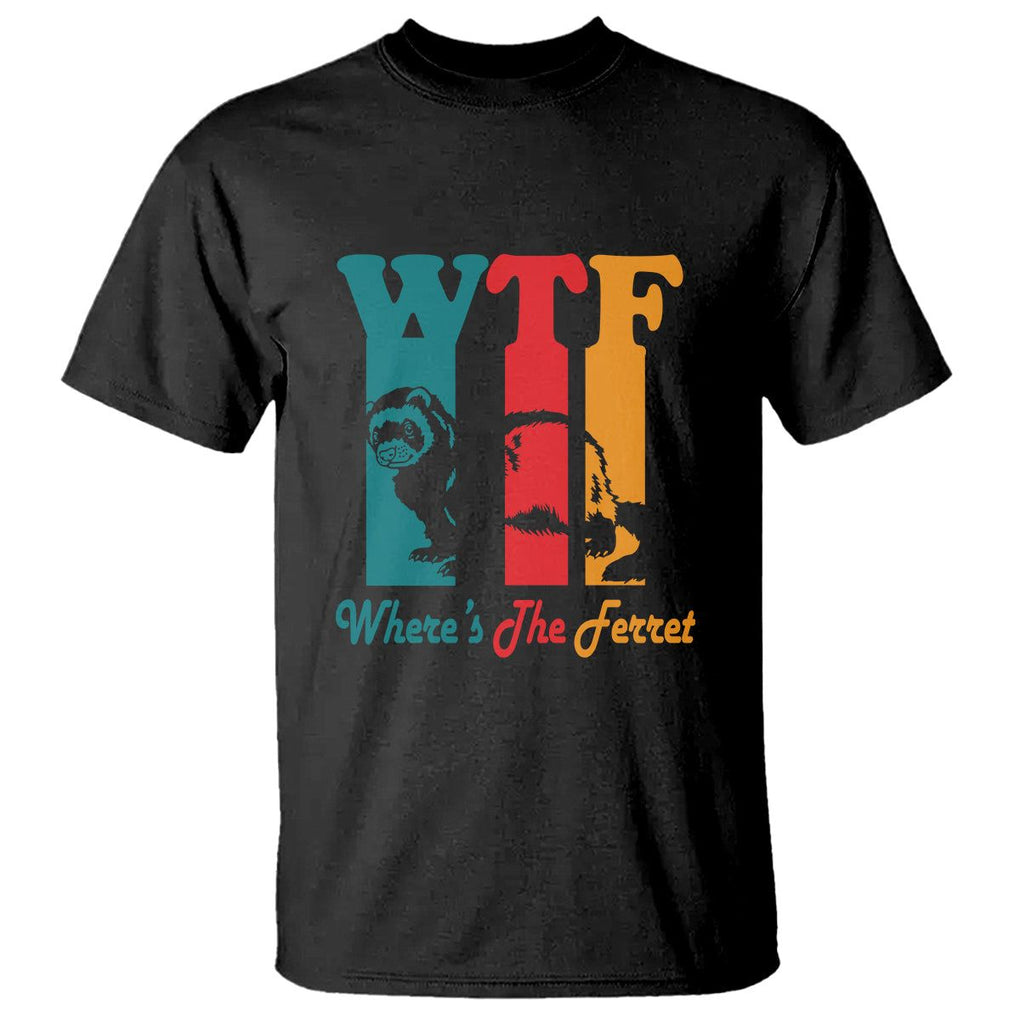 WTF Where's The Ferret Funny T Shirt TS09 Black Printyourwear