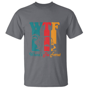 WTF Where's The Ferret Funny T Shirt TS09 Charcoal Printyourwear