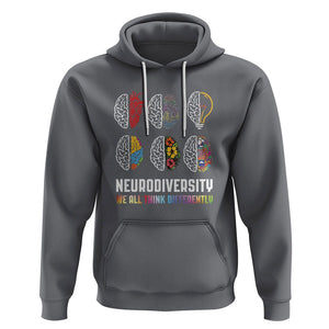 Neurodiversity Hoodie We All Think Differently Autism ADHD ASD TS09 Charcoal Printyourwear