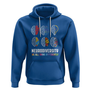 Neurodiversity Hoodie We All Think Differently Autism ADHD ASD TS09 Royal Blue Printyourwear