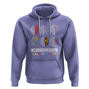 Neurodiversity Hoodie We All Think Differently Autism ADHD ASD TS09 Violet Printyourwear