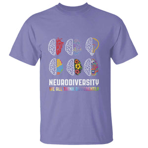 Neurodiversity T Shirt - We All Think Differently Autism ADHD ASD Awareness Tee TS09 Violet Printyourwear