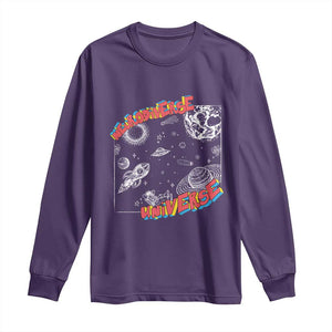 Funny Neurodiversity Long Sleeve Shirt Neurodiverse Brain Universe Autism ADHD TS09 Purple Print Your Wear