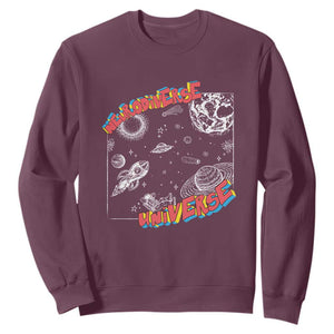 Funny Neurodiversity Sweatshirt Neurodiverse Brain Universe Autism ADHD TS09 Maroon Print Your Wear