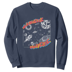 Funny Neurodiversity Sweatshirt Neurodiverse Brain Universe Autism ADHD TS09 Navy Print Your Wear