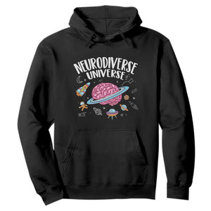 Neurodiversity Hoodie Neurodiverse Funny Brain Universe Autism ADHD ASD TS09 Black Printyourwear
