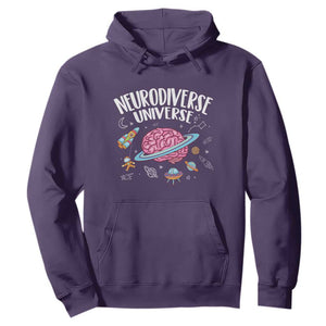 Neurodiversity Hoodie Neurodiverse Funny Brain Universe Autism ADHD ASD TS09 Purple Printyourwear