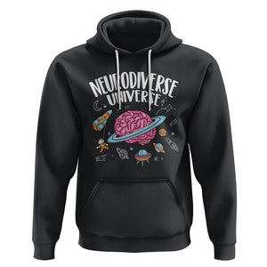 Neurodiversity Hoodie Neurodiverse Funny Brain Universe Autism ADHD ASD TS09 Black Printyourwear