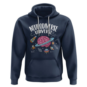 Neurodiversity Hoodie Neurodiverse Funny Brain Universe Autism ADHD ASD TS09 Navy Printyourwear