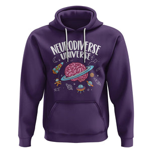 Neurodiversity Hoodie Neurodiverse Funny Brain Universe Autism ADHD ASD TS09 Purple Printyourwear