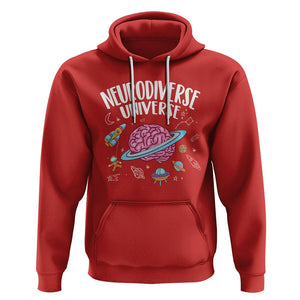 Neurodiversity Hoodie Neurodiverse Funny Brain Universe Autism ADHD ASD TS09 Red Printyourwear