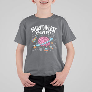 Neurodiversity T Shirt For Kid Neurodiverse Funny Brain Universe Autism ADHD ASD TS09 Charcoal Printyourwear