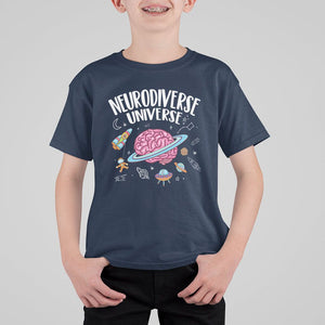 Neurodiversity T Shirt For Kid Neurodiverse Funny Brain Universe Autism ADHD ASD TS09 Navy Printyourwear