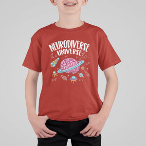 Neurodiversity T Shirt For Kid Neurodiverse Funny Brain Universe Autism ADHD ASD TS09 Red Printyourwear