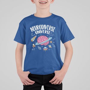 Neurodiversity T Shirt For Kid Neurodiverse Funny Brain Universe Autism ADHD ASD TS09 Royal Blue Printyourwear