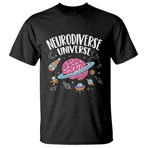 Neurodiversity T Shirt Neurodiverse Funny Brain Universe Autism ADHD ASD TS09 Black Printyourwear