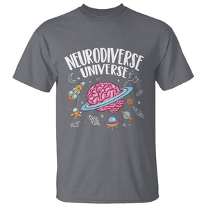 Neurodiversity T Shirt Neurodiverse Funny Brain Universe Autism ADHD ASD TS09 Charcoal Printyourwear