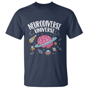 Neurodiversity T Shirt Neurodiverse Funny Brain Universe Autism ADHD ASD TS09 Navy Printyourwear