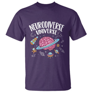 Neurodiversity T Shirt Neurodiverse Funny Brain Universe Autism ADHD ASD TS09 Purple Printyourwear