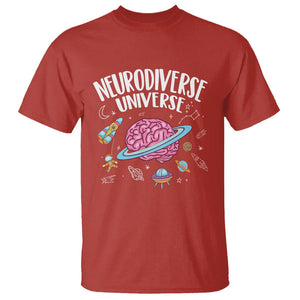 Neurodiversity T Shirt Neurodiverse Funny Brain Universe Autism ADHD ASD TS09 Red Printyourwear