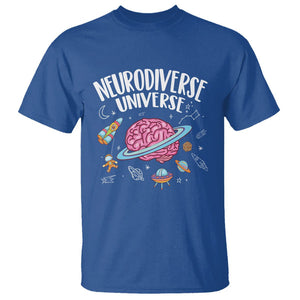 Neurodiversity T Shirt Neurodiverse Funny Brain Universe Autism ADHD ASD TS09 Royal Blue Printyourwear