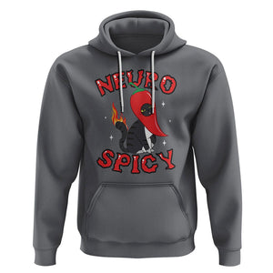 Neurodiversity Hoodie Neuro Spicy Funny Cat Lover Autism ADHD ASD TS09 Charcoal Printyourwear