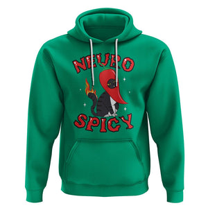 Neurodiversity Hoodie Neuro Spicy Funny Cat Lover Autism ADHD ASD TS09 Irish Green Printyourwear