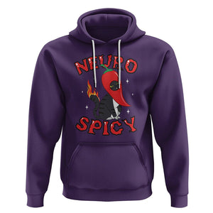 Neurodiversity Hoodie Neuro Spicy Funny Cat Lover Autism ADHD ASD TS09 Purple Printyourwear