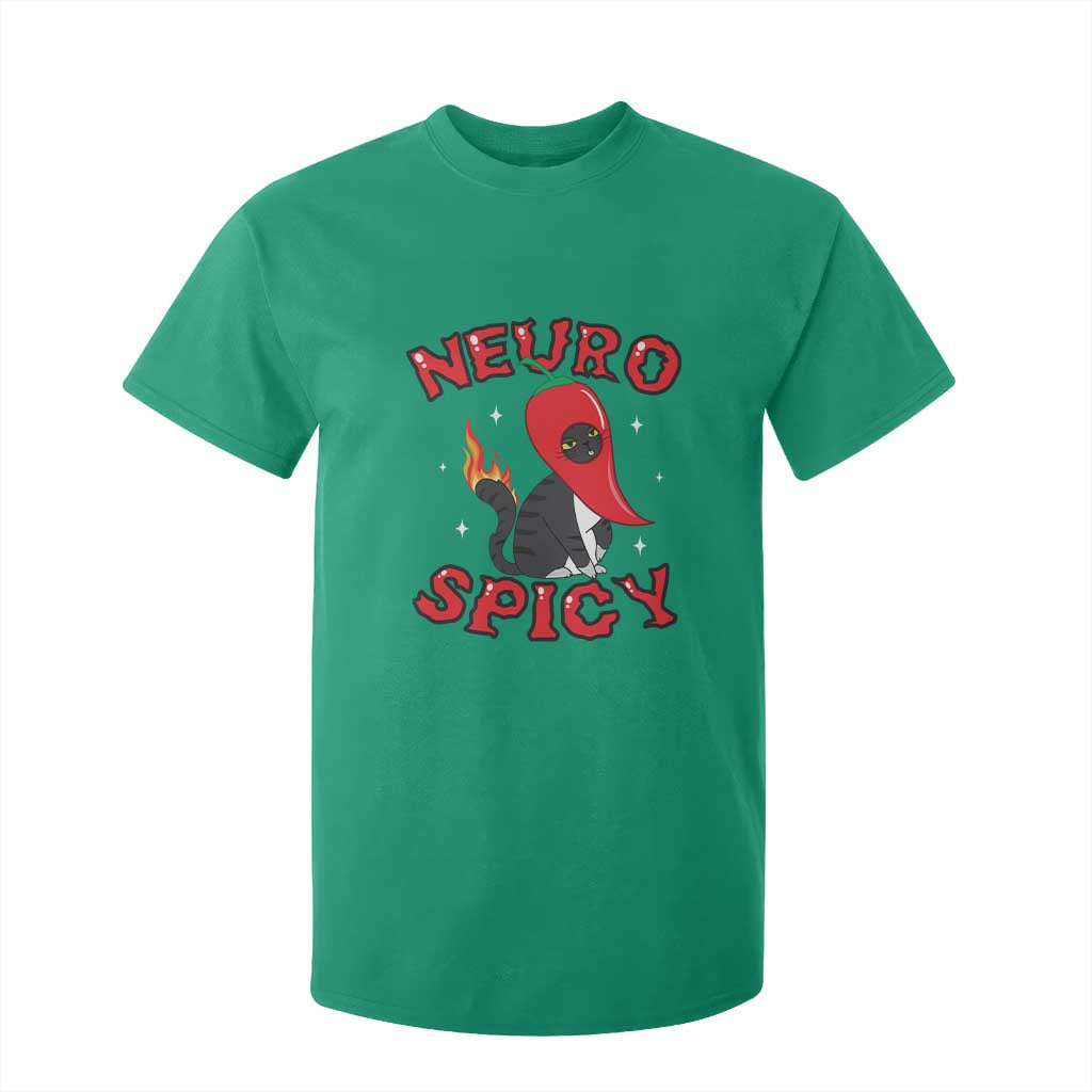 Neurodiversity T Shirt For Kid Neuro Spicy Funny Cat Lover Autism ADHD ASD TS09 Irish Green Printyourwear