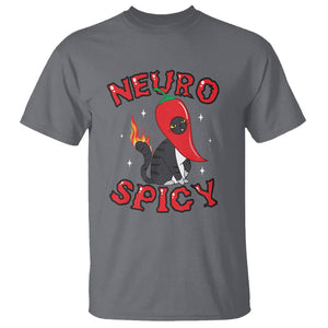 Neurodiversity T Shirt Neuro Spicy Funny Cat Lover Autism ADHD ASD TS09 Charcoal Printyourwear