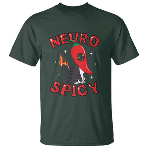 Neurodiversity T Shirt Neuro Spicy Funny Cat Lover Autism ADHD ASD TS09 Dark Forest Green Printyourwear