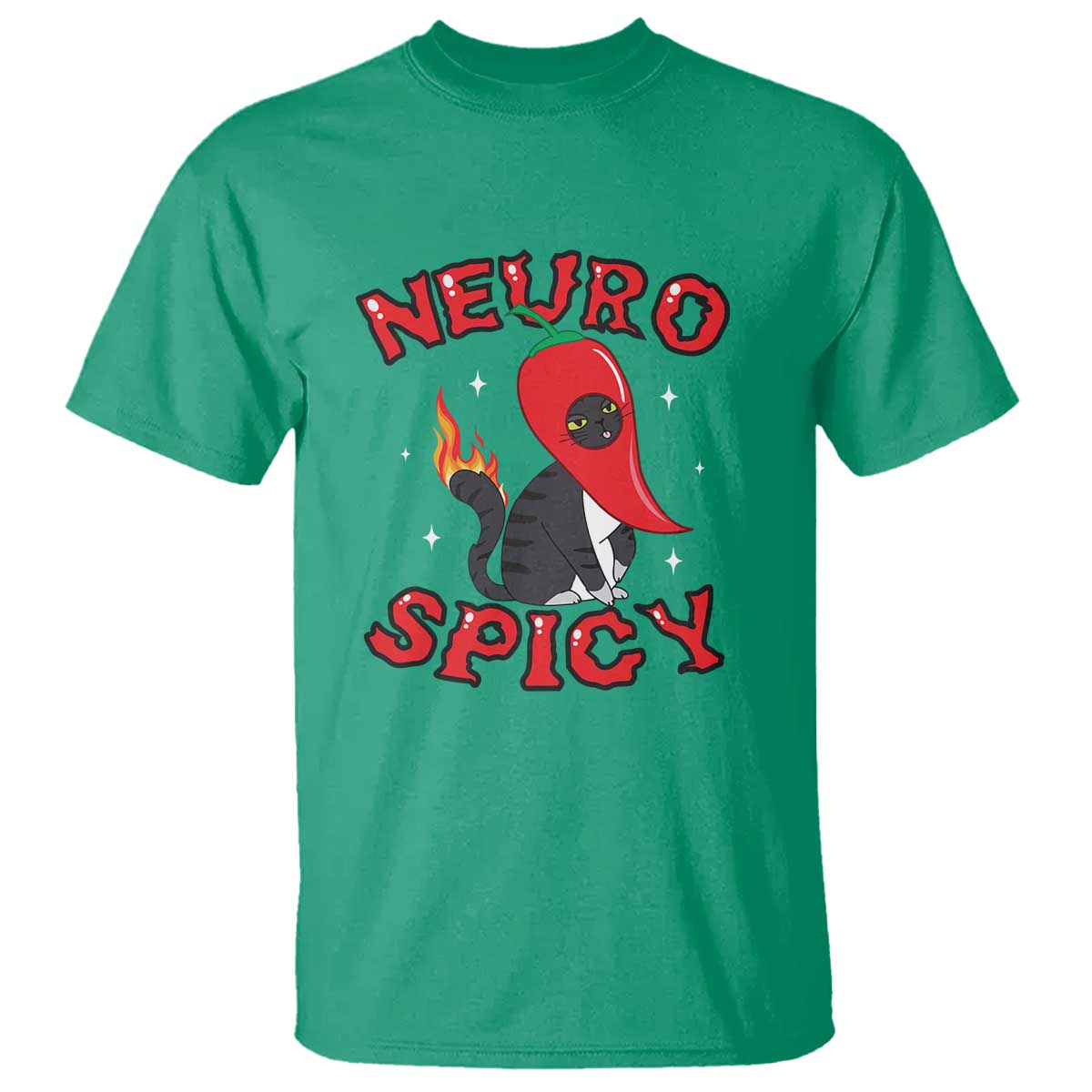 Neurodiversity T Shirt Neuro Spicy Funny Cat Lover Autism ADHD ASD TS09 Irish Green Printyourwear