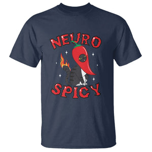 Neurodiversity T Shirt Neuro Spicy Funny Cat Lover Autism ADHD ASD TS09 Navy Printyourwear