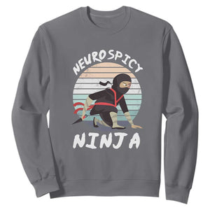 Neurodiversity Sweatshirt Neurospicy Ninja Autism ADHD ASD TS09 Charcoal Printyourwear