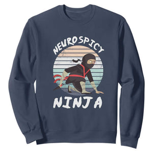 Neurodiversity Sweatshirt Neurospicy Ninja Autism ADHD ASD TS09 Navy Printyourwear