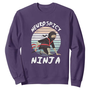 Neurodiversity Sweatshirt Neurospicy Ninja Autism ADHD ASD TS09 Purple Printyourwear