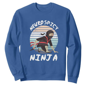 Neurodiversity Sweatshirt Neurospicy Ninja Autism ADHD ASD TS09 Royal Blue Printyourwear