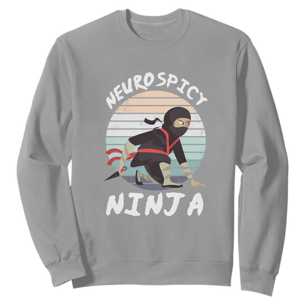 Neurodiversity Sweatshirt Neurospicy Ninja Autism ADHD ASD TS09 Sport Gray Printyourwear
