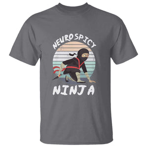 Neurodiversity T Shirt Neurospicy Ninja Autism ADHD ASD TS09 Charcoal Printyourwear